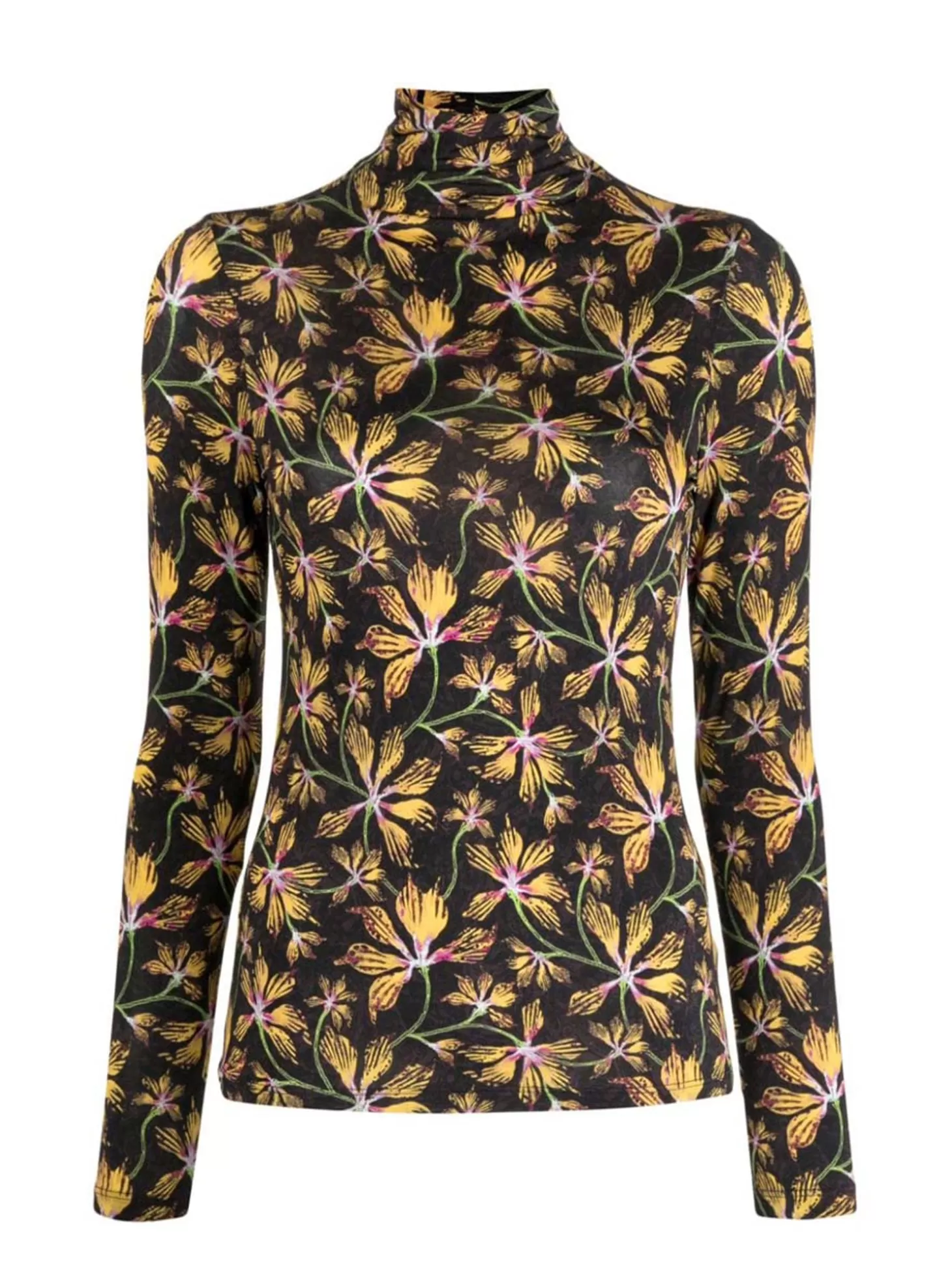 ULLA JOHNSON AURELIA TURTLENECK TOP FLORAL MAPLE Shop