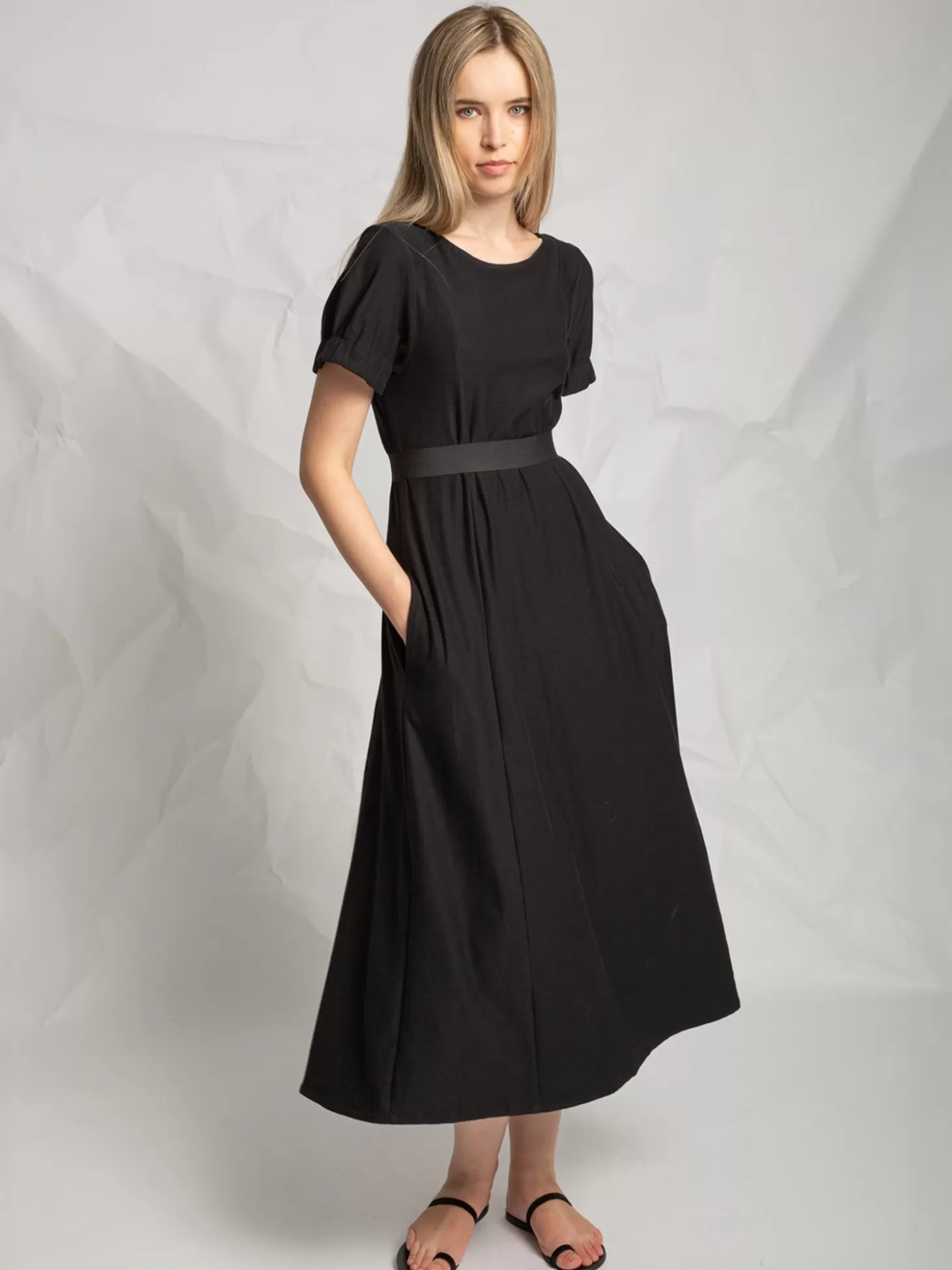 LES FILLES D'AILLEURS B871 MIDI DRESS BLACK Shop