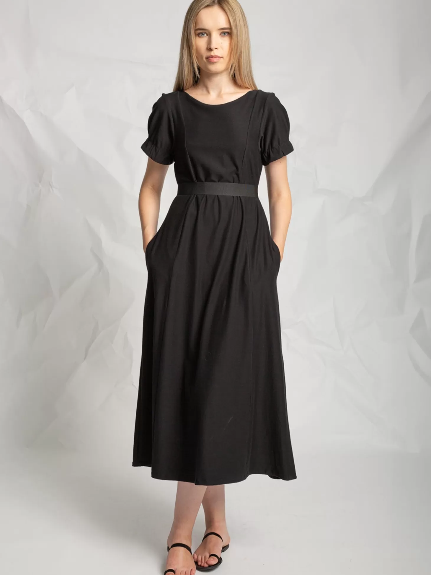 LES FILLES D'AILLEURS B871 MIDI DRESS BLACK Shop