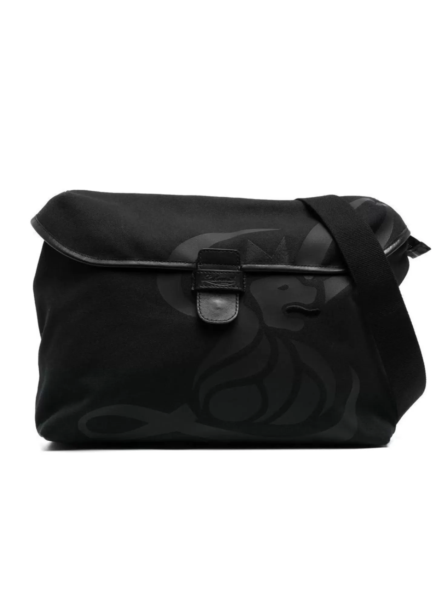 Leathersmith of London CANVAS LION MESSENGER BAG BLACK Clearance