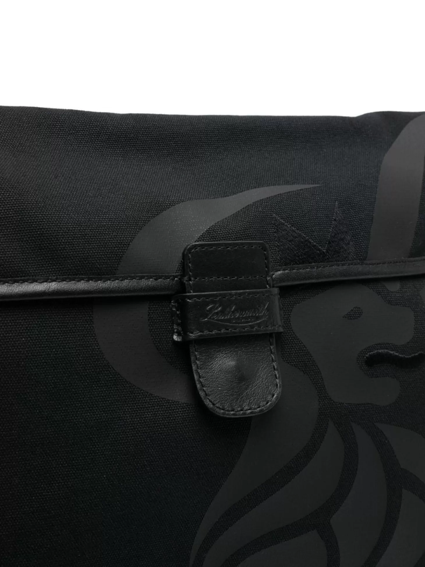 Leathersmith of London CANVAS LION MESSENGER BAG BLACK Clearance