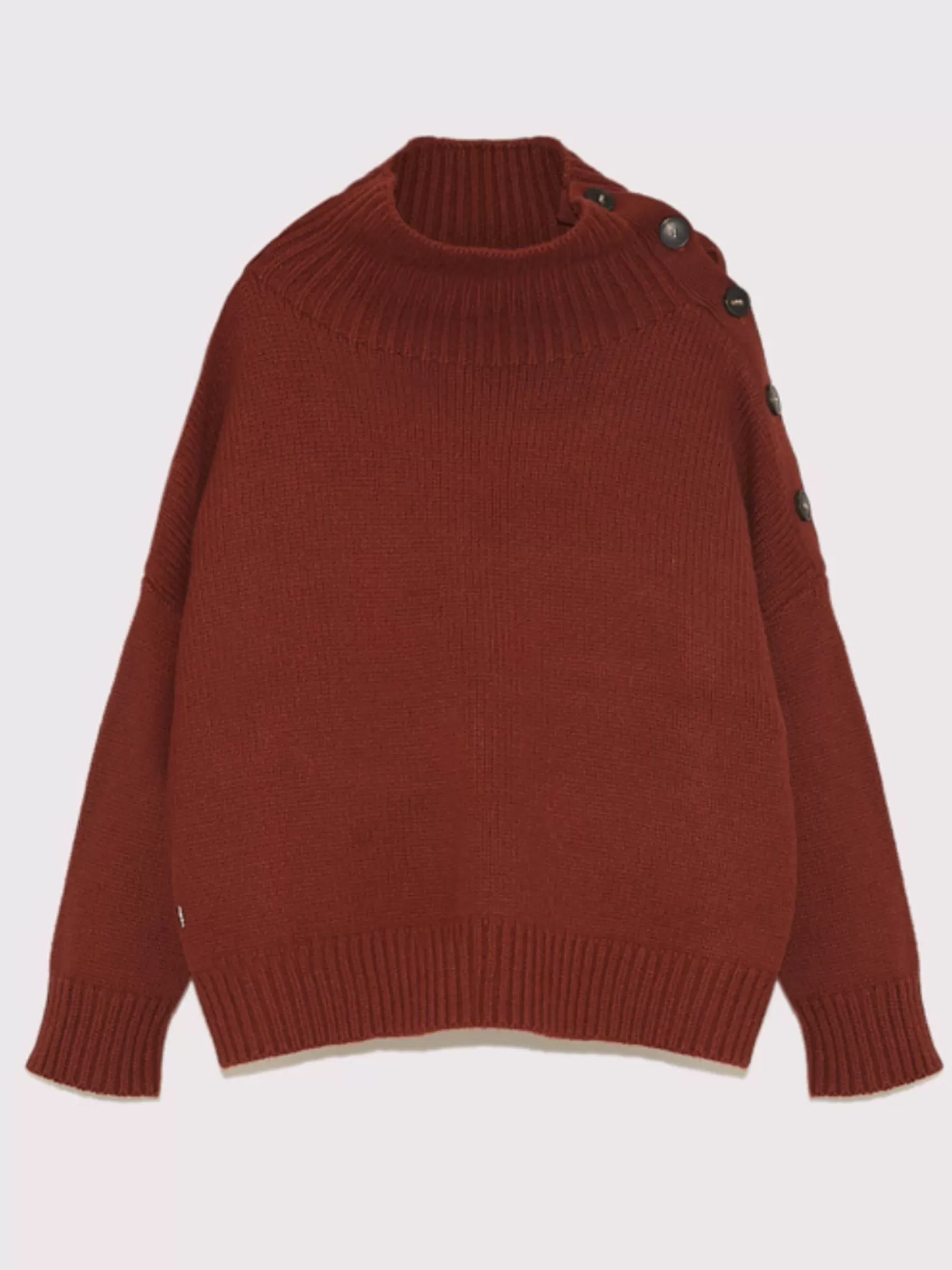 YVES SALOMON CASHMERE FUNNEL NECK SWEATER BURGUNDY Cheap