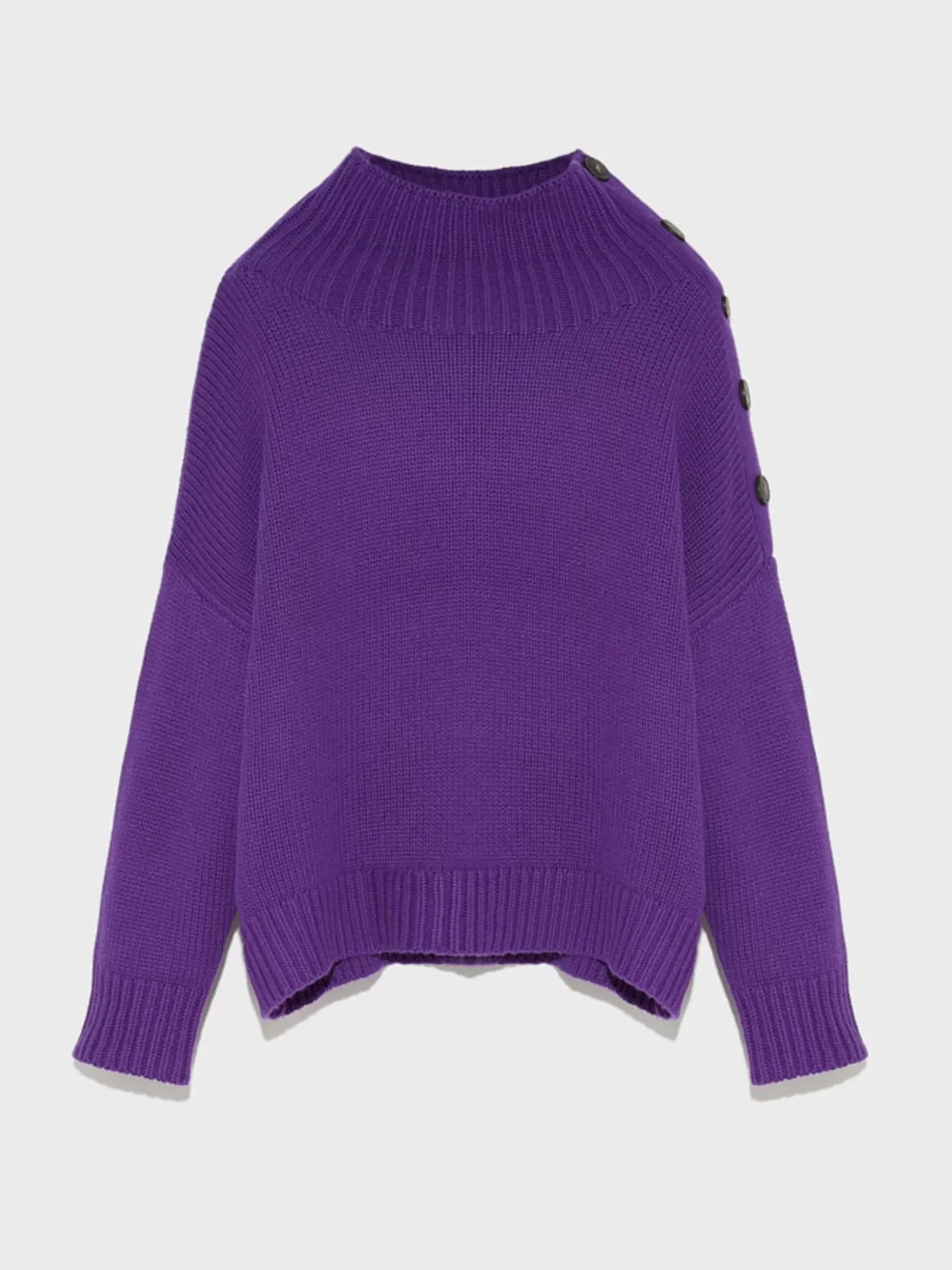 YVES SALOMON CASHMERE WOOL KNIT JUMPER PURPLE Discount