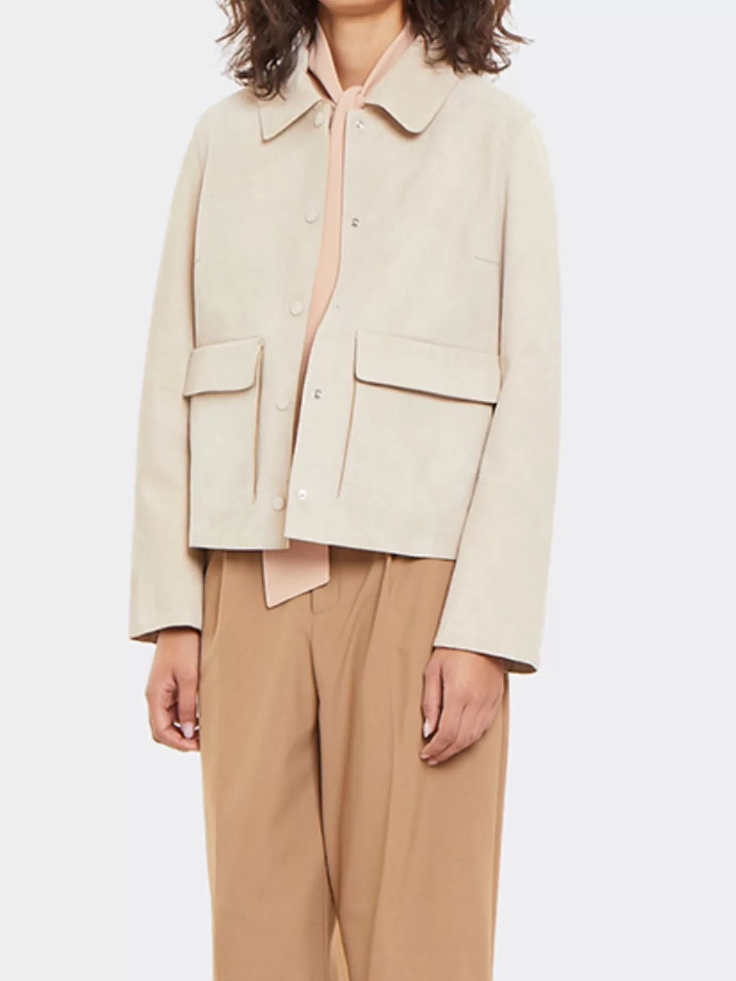 Yves Salomon CREAM SUEDE JACKET Discount