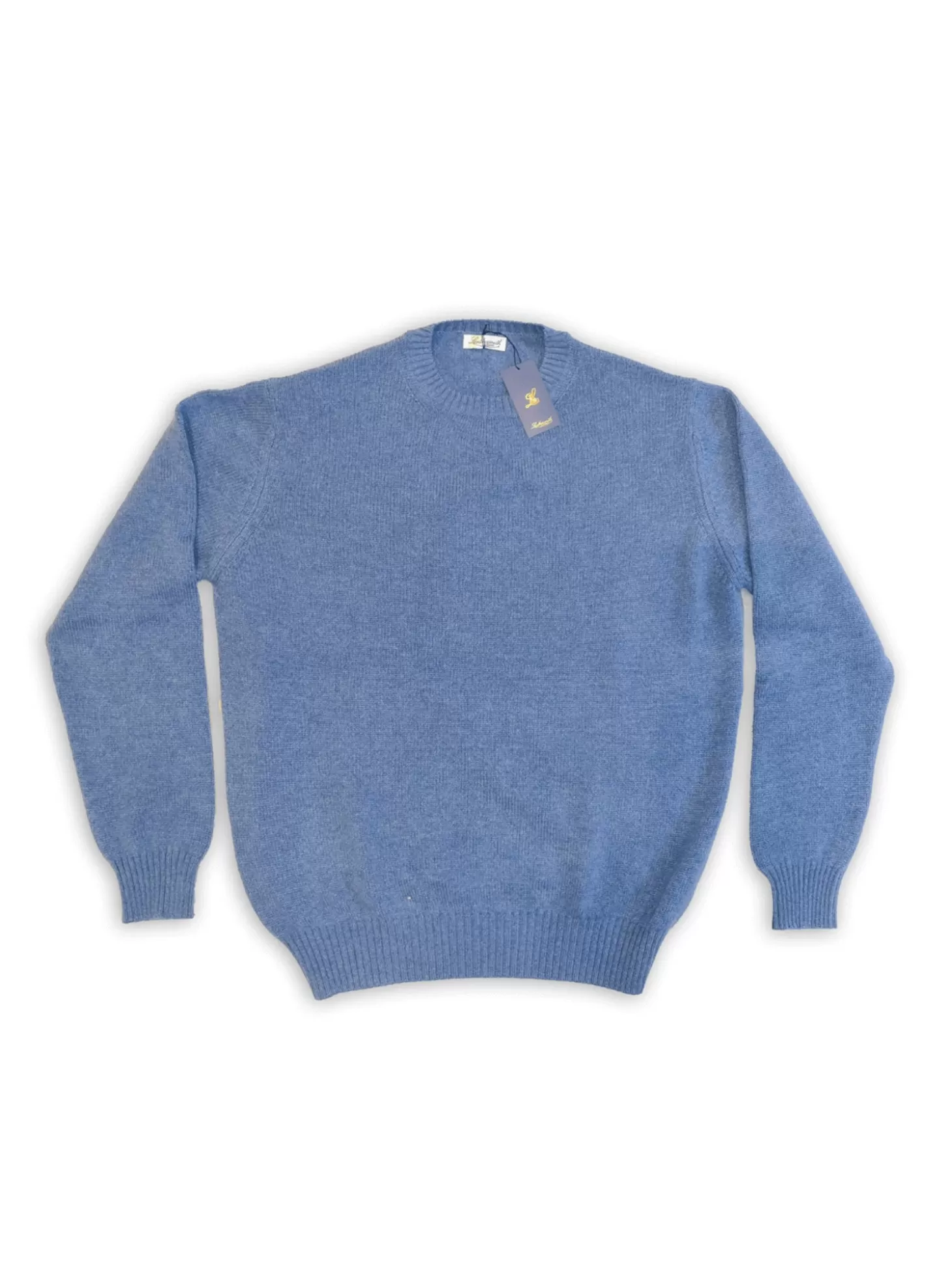 Leathersmith of London CREW NECK CASHMERE SWEATER DENIM Shop