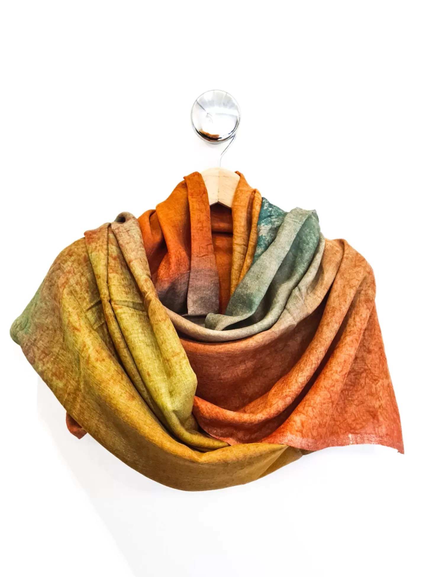 Leathersmith of London GREEN RUST WATERCOLOUR SCARF Store