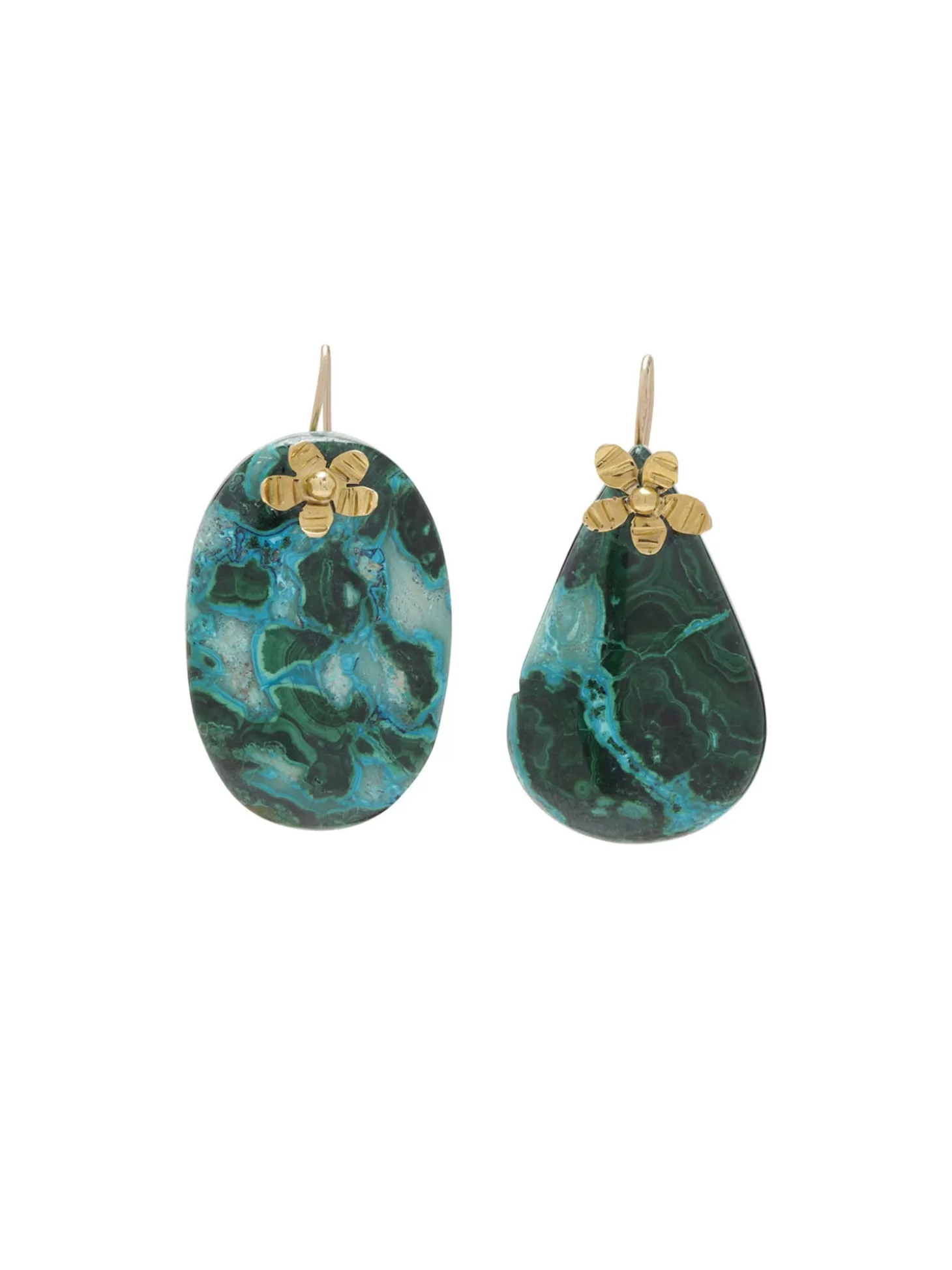 ULLA JOHNSON HAMMERED STONE EARRINGS TURQUOISE Outlet