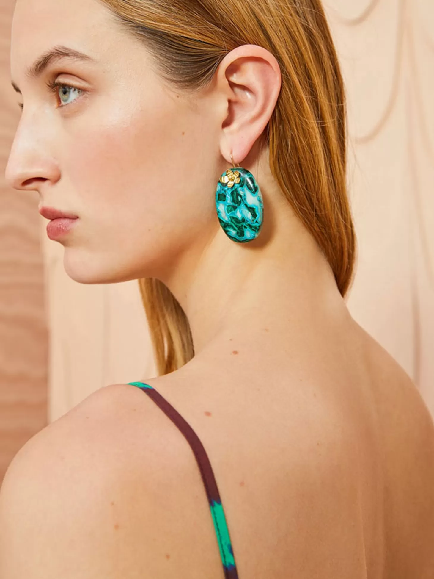 ULLA JOHNSON HAMMERED STONE EARRINGS TURQUOISE Outlet