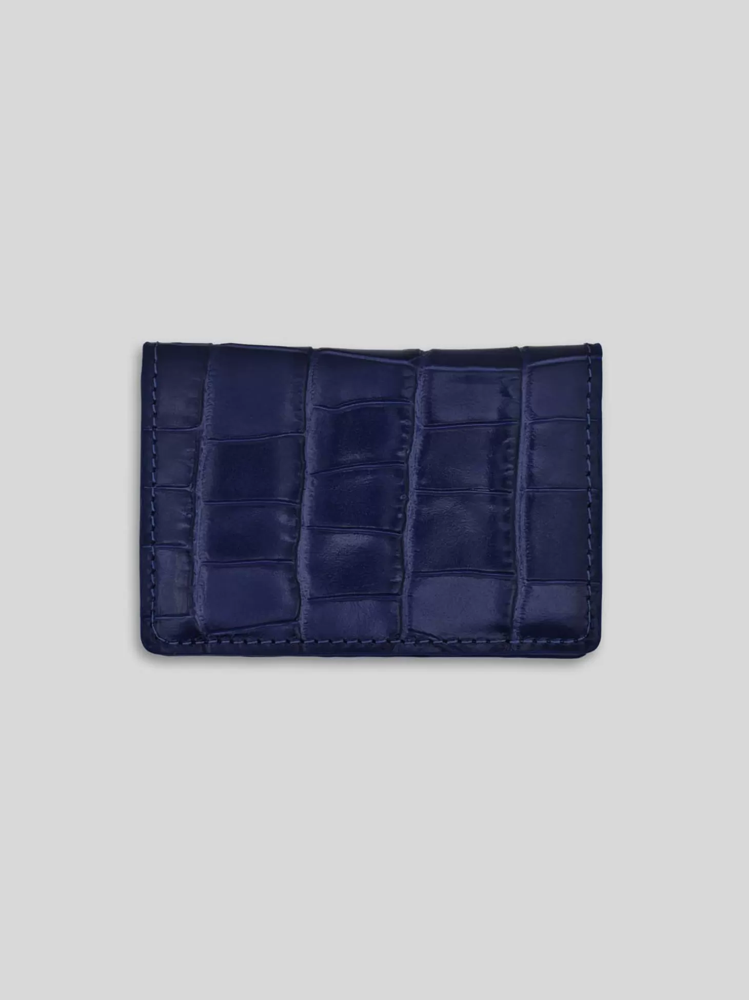 LEATHERSMITH LABCH CARD HOLDER CROC BLUE INK Discount