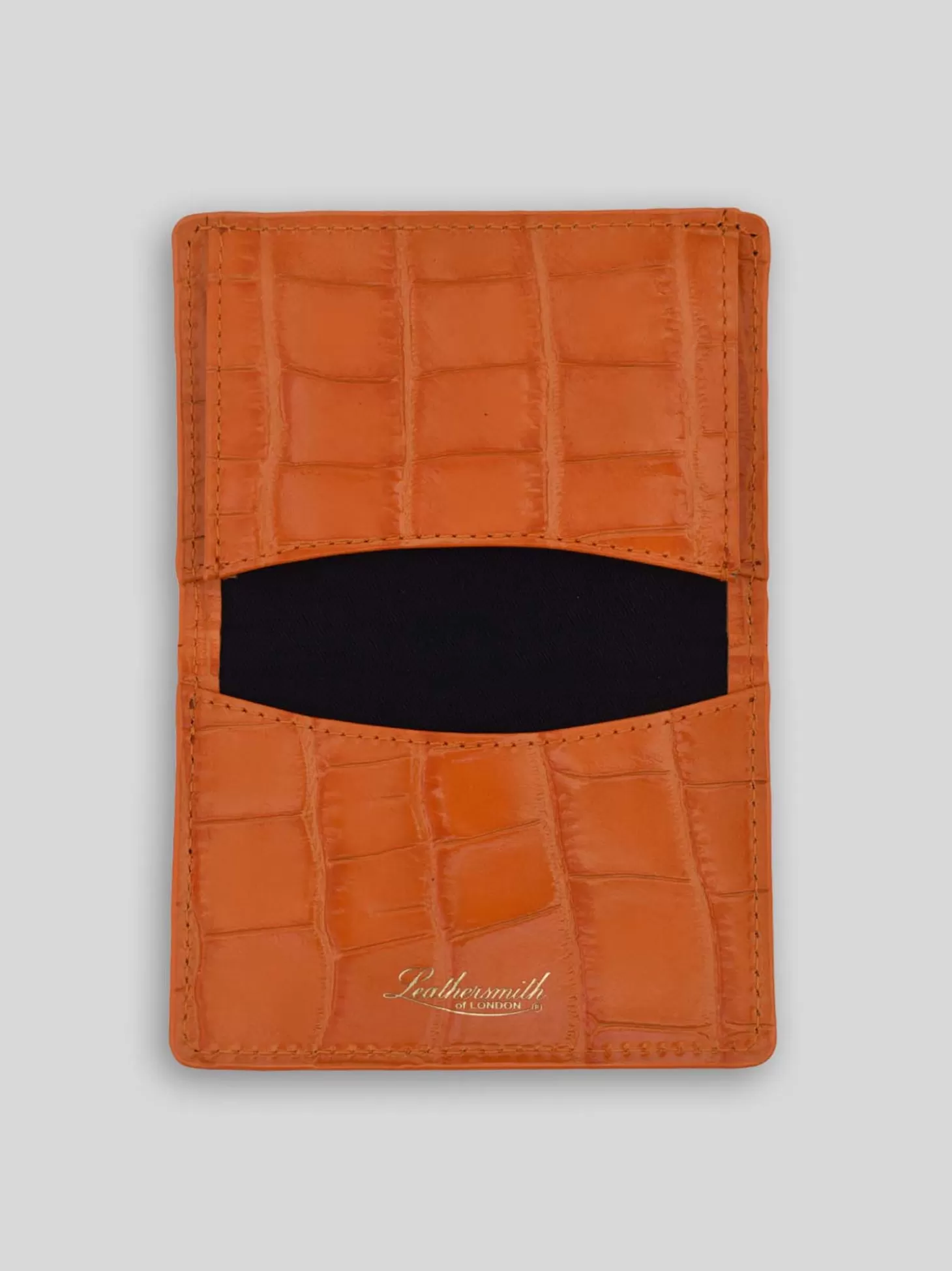 LEATHERSMITH LABCH CARD HOLDER CROC TANGERINE ORANGE Clearance