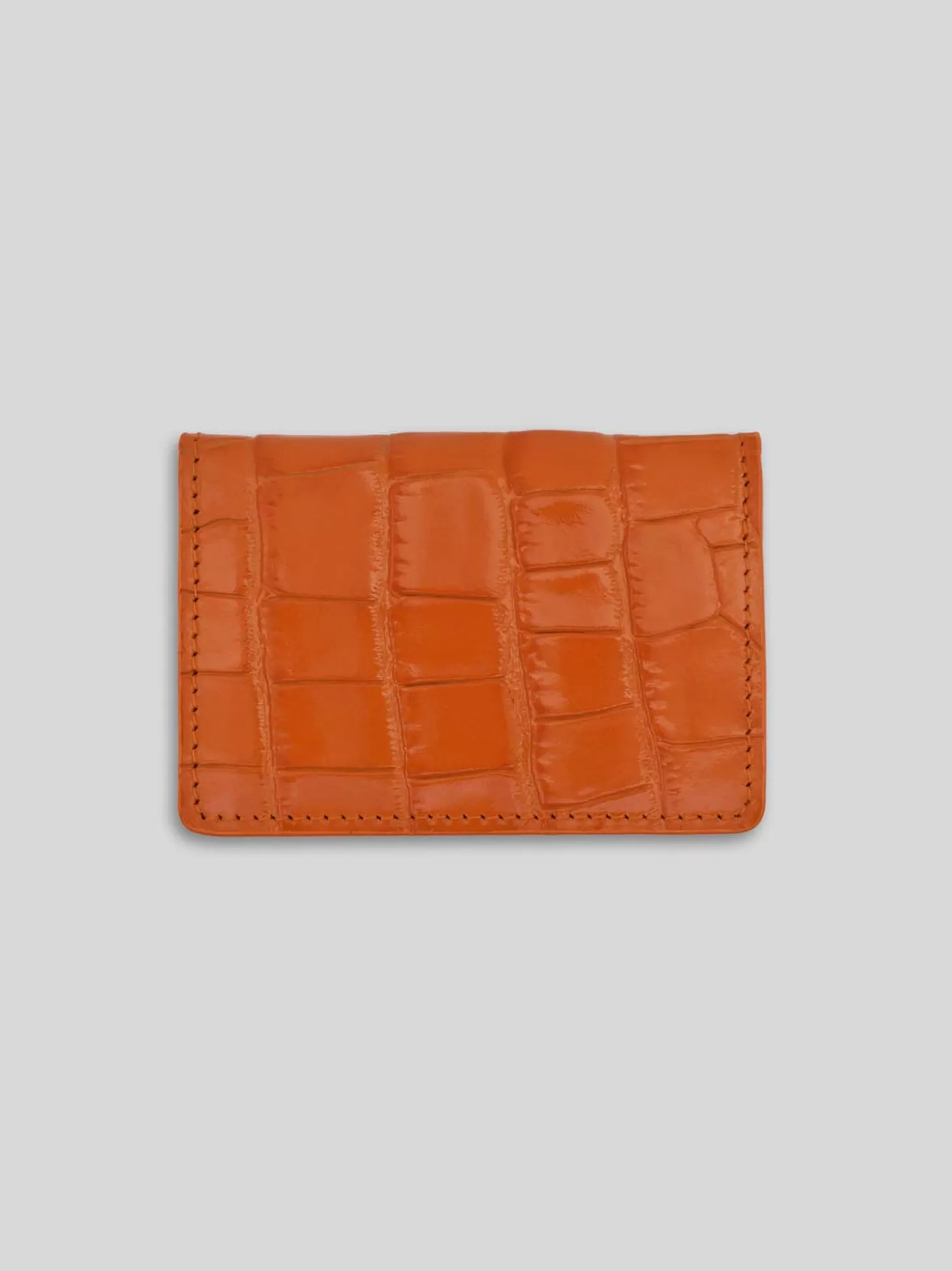 LEATHERSMITH LABCH CARD HOLDER CROC TANGERINE ORANGE Clearance