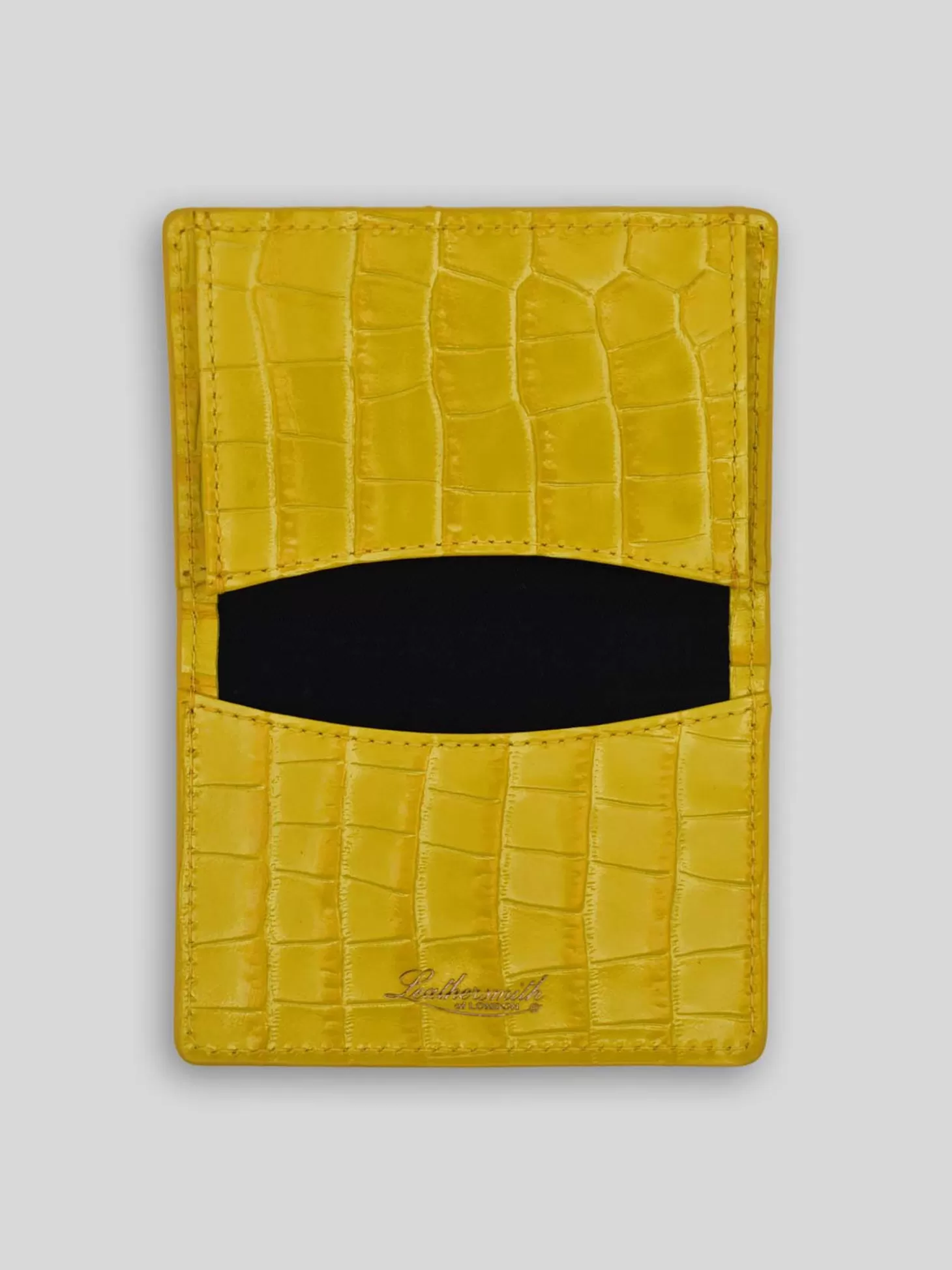 LEATHERSMITH LABCH CARD HOLDER CROC YELLOW Discount