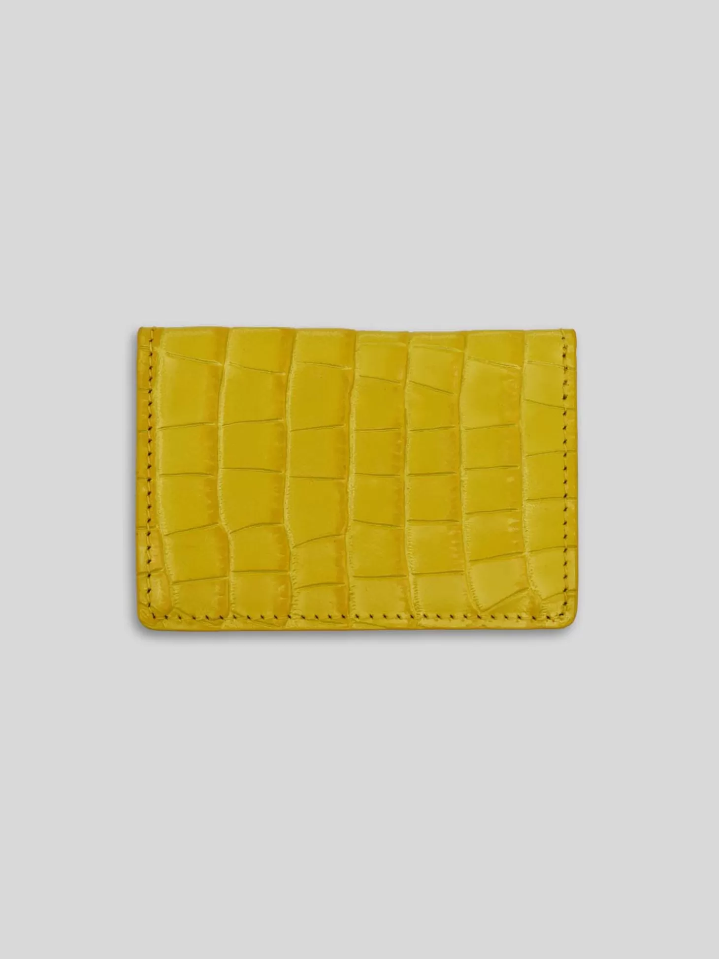 LEATHERSMITH LABCH CARD HOLDER CROC YELLOW Discount