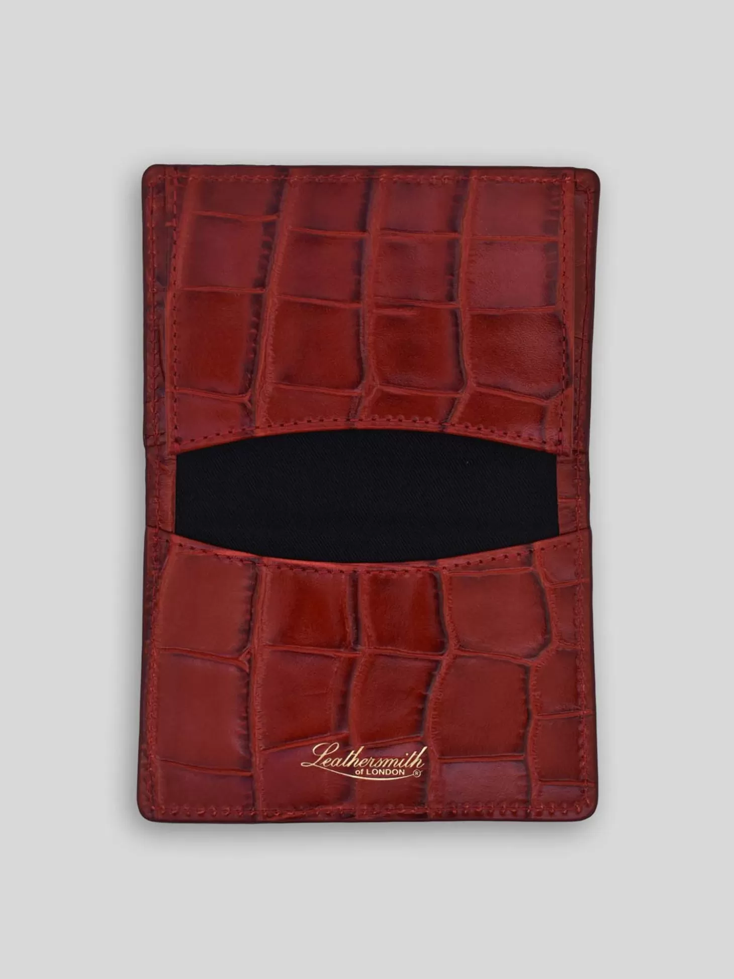 LEATHERSMITH LABCH CARD HOLDER LABCH CROC SPICED JAM RED Outlet