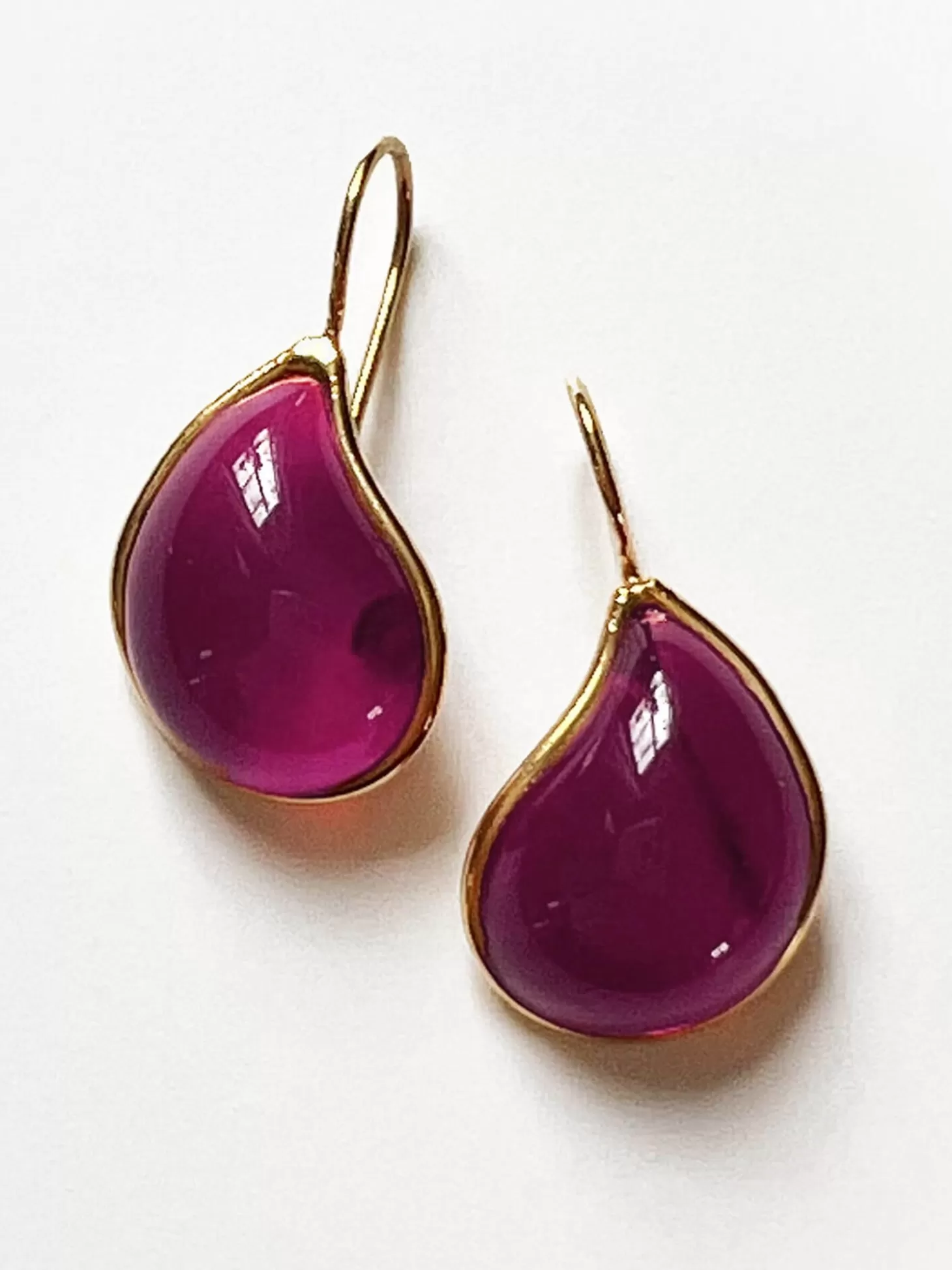 LOULOU DE LA FALAISE LOULOU SIMPLE EARRINGS DARK PINK Clearance