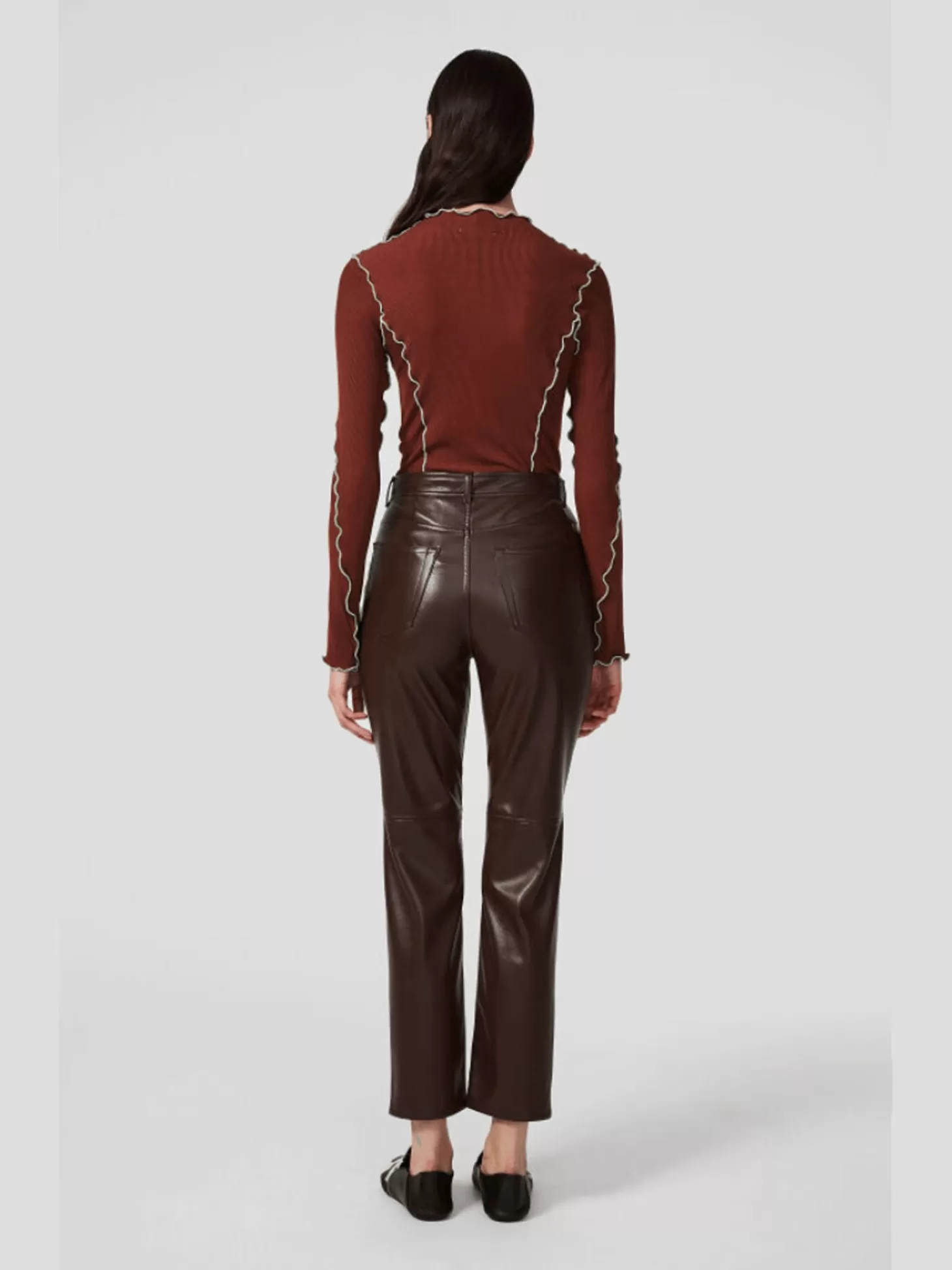 RODEBJER LOURA LEATHER TROUSERS CHOCOLATE Cheap