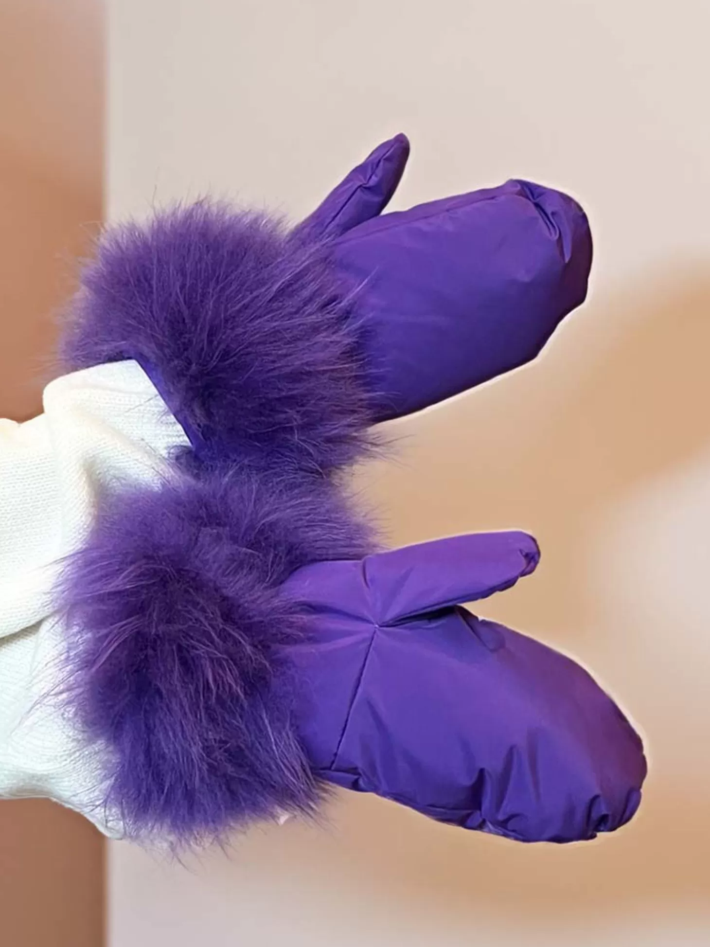 YVES SALOMON MITTENS PURPLE Best Sale