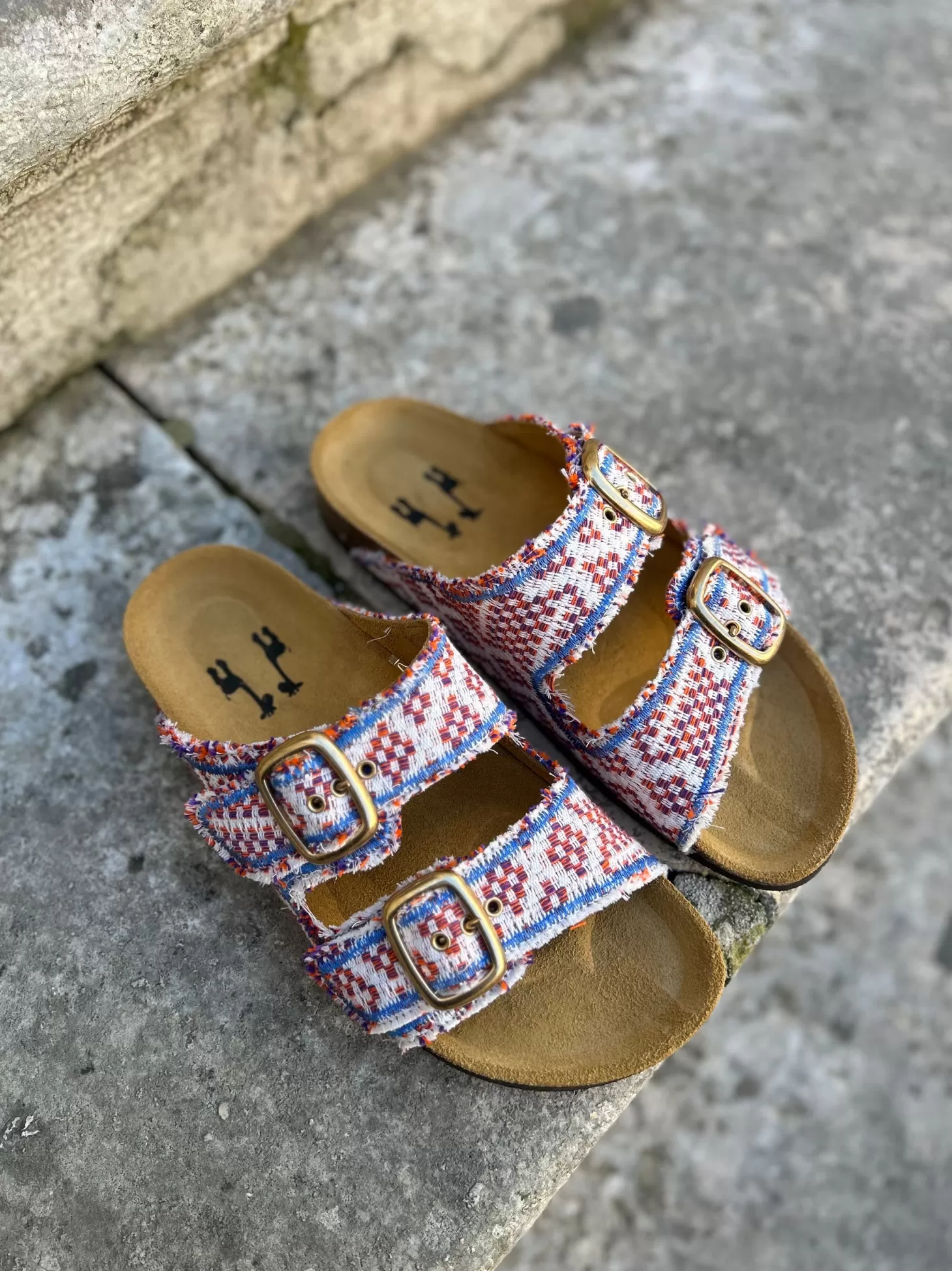 NINALEUCA ORANGE BLUE SANDALS Clearance