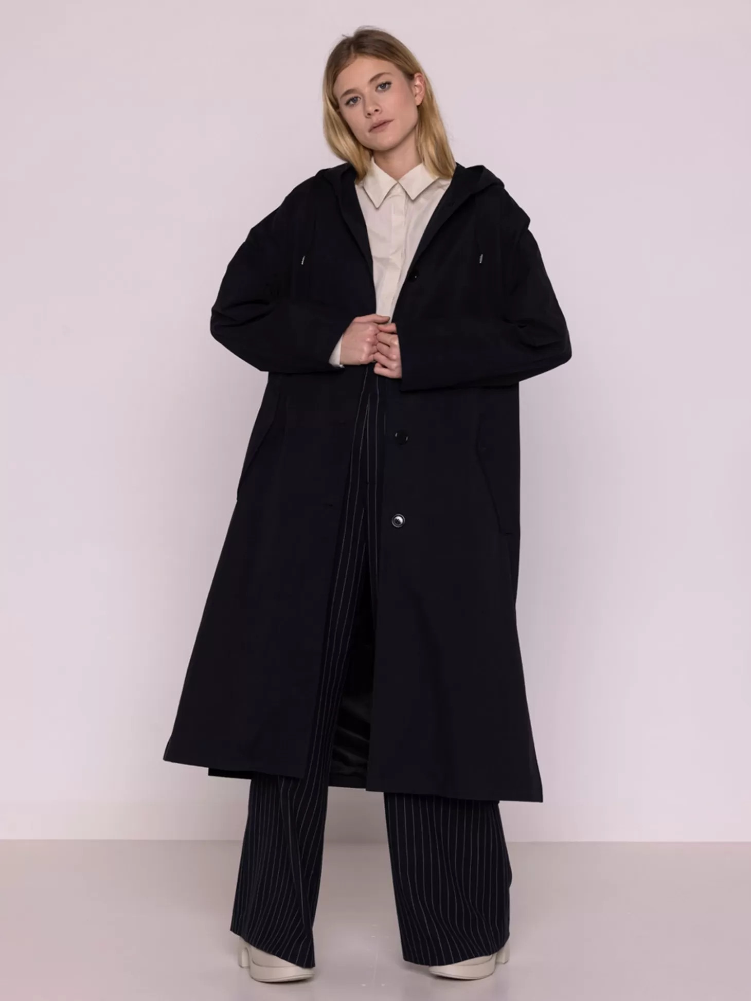 MAISON LENER OVERSIZED RAINCOAT NAVY Outlet