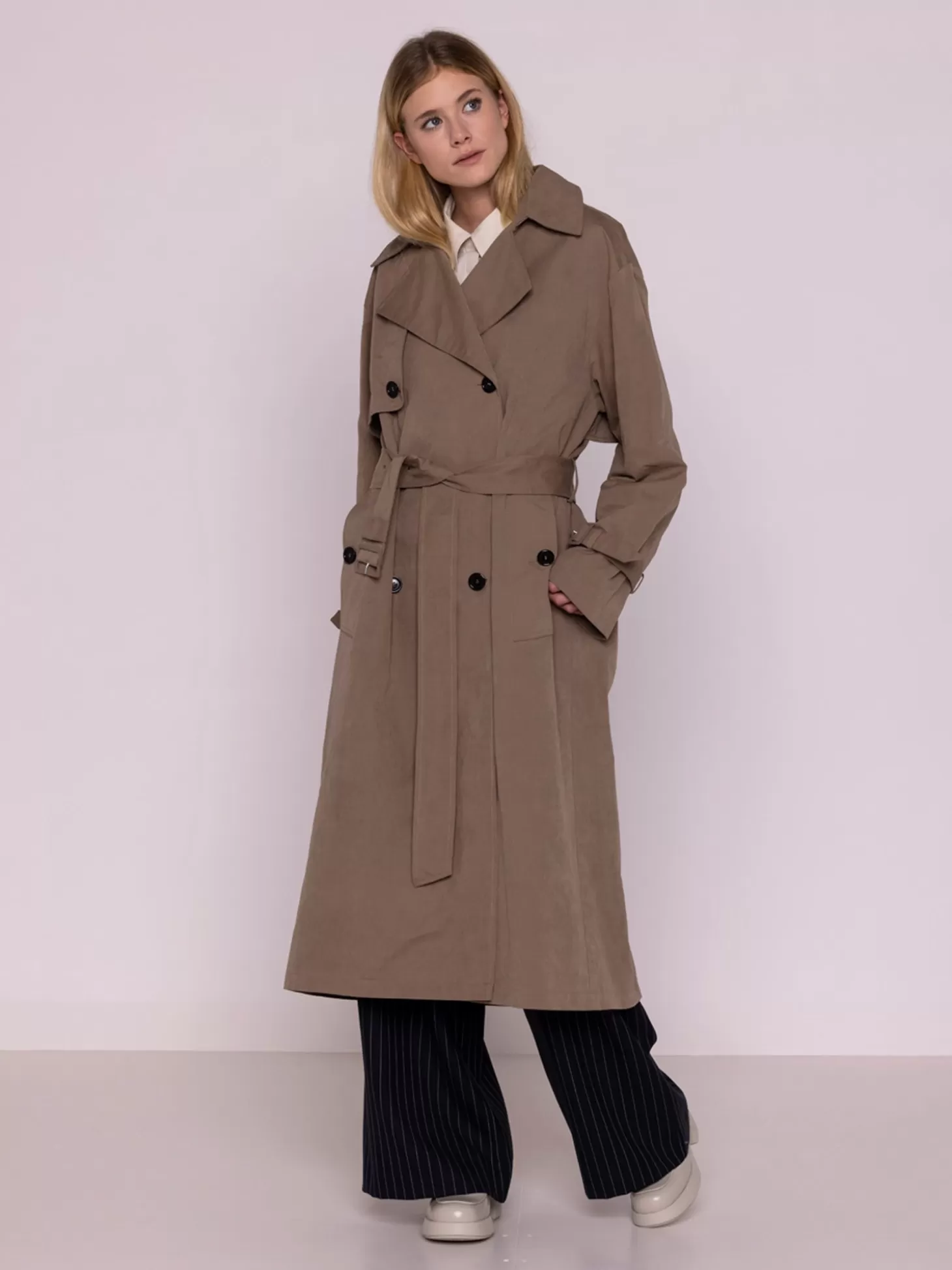 MAISON LENER OVERSIZED TRENCH COAT TAUPE Best