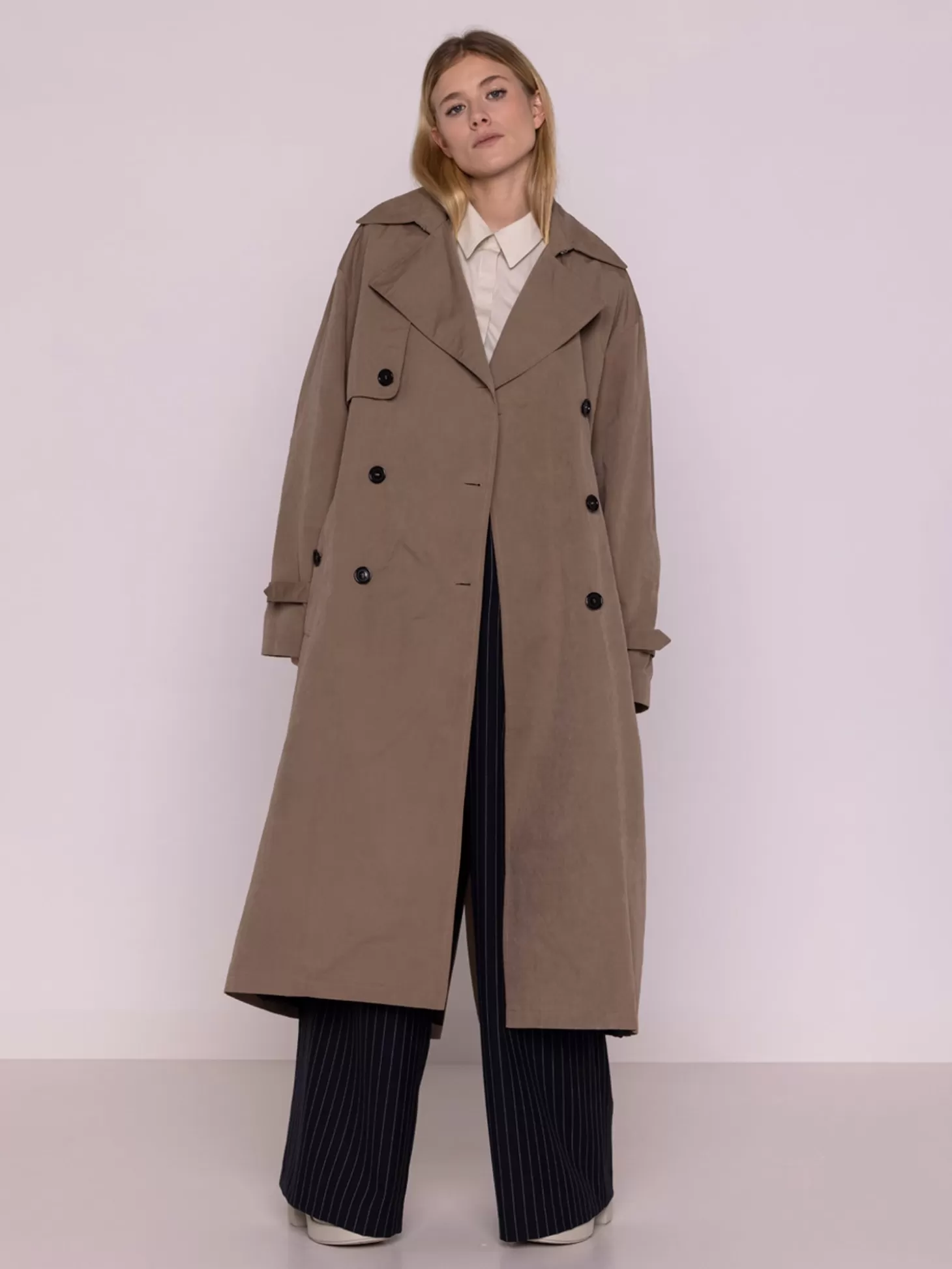 MAISON LENER OVERSIZED TRENCH COAT TAUPE Best