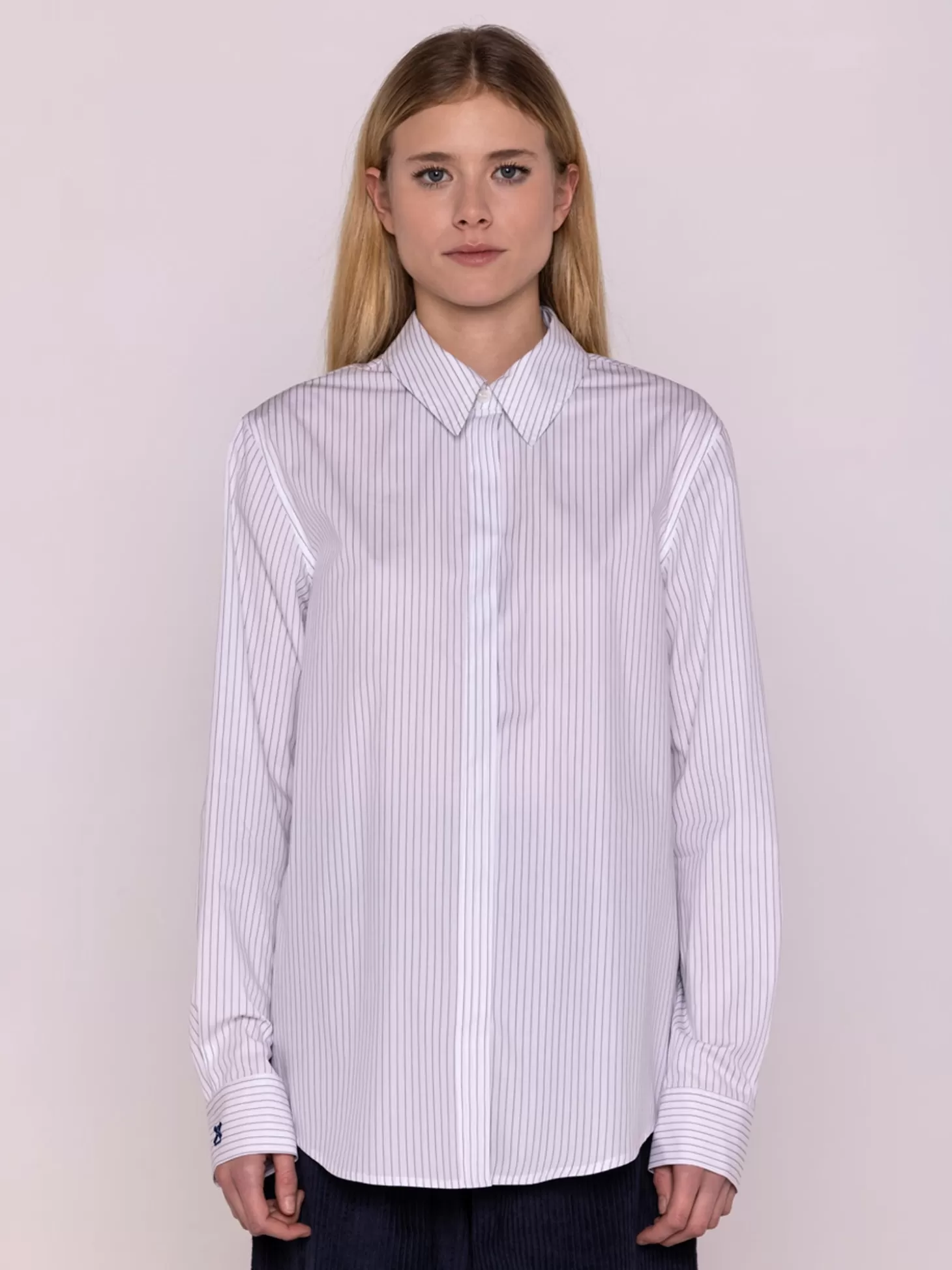 MAISON LENER PINSTRIPE WHITE SHIRT Hot