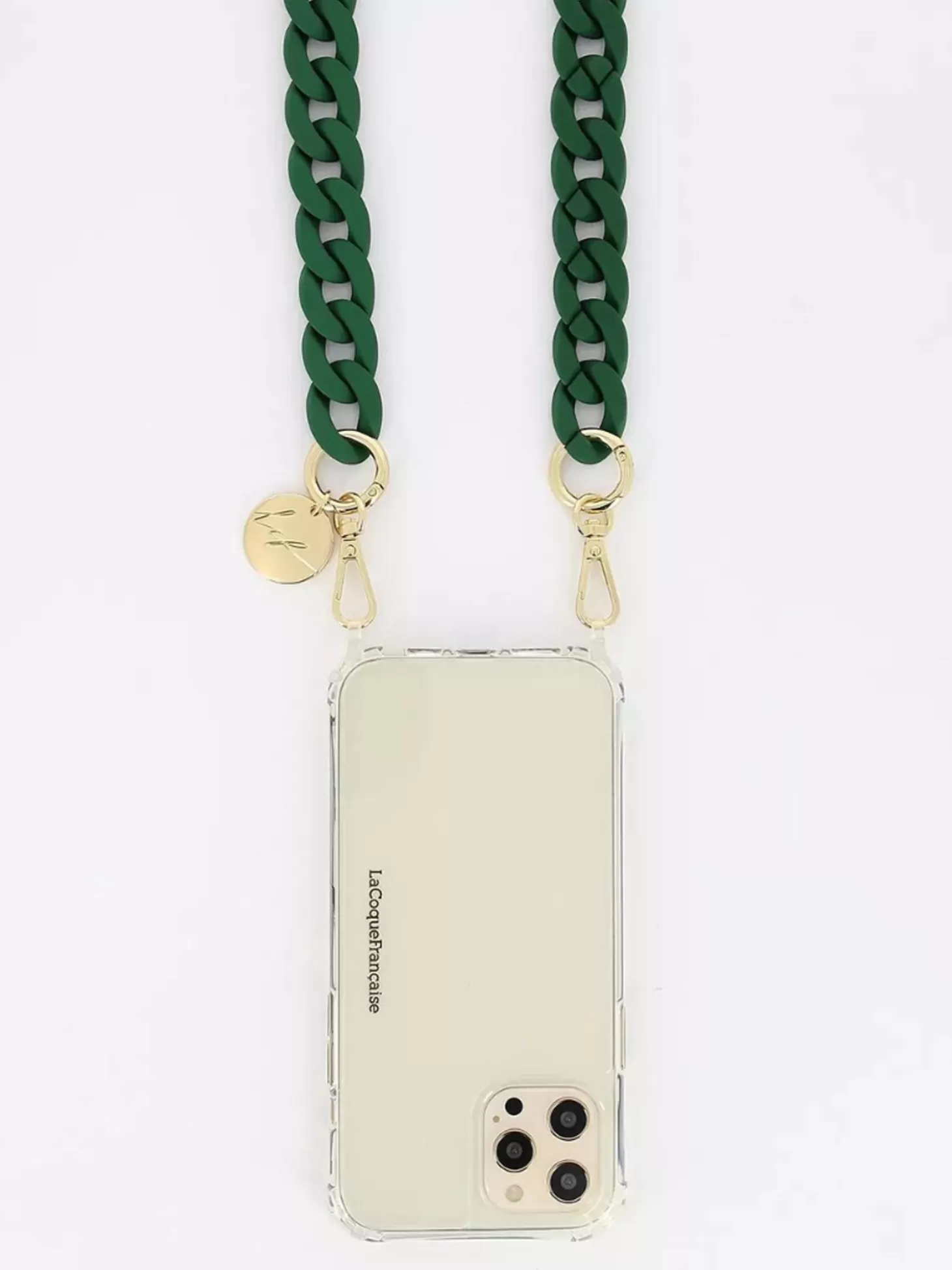 LA COQUE FRANCAISE SARAH PHONE CHAIN MATTE FIR GREEN New