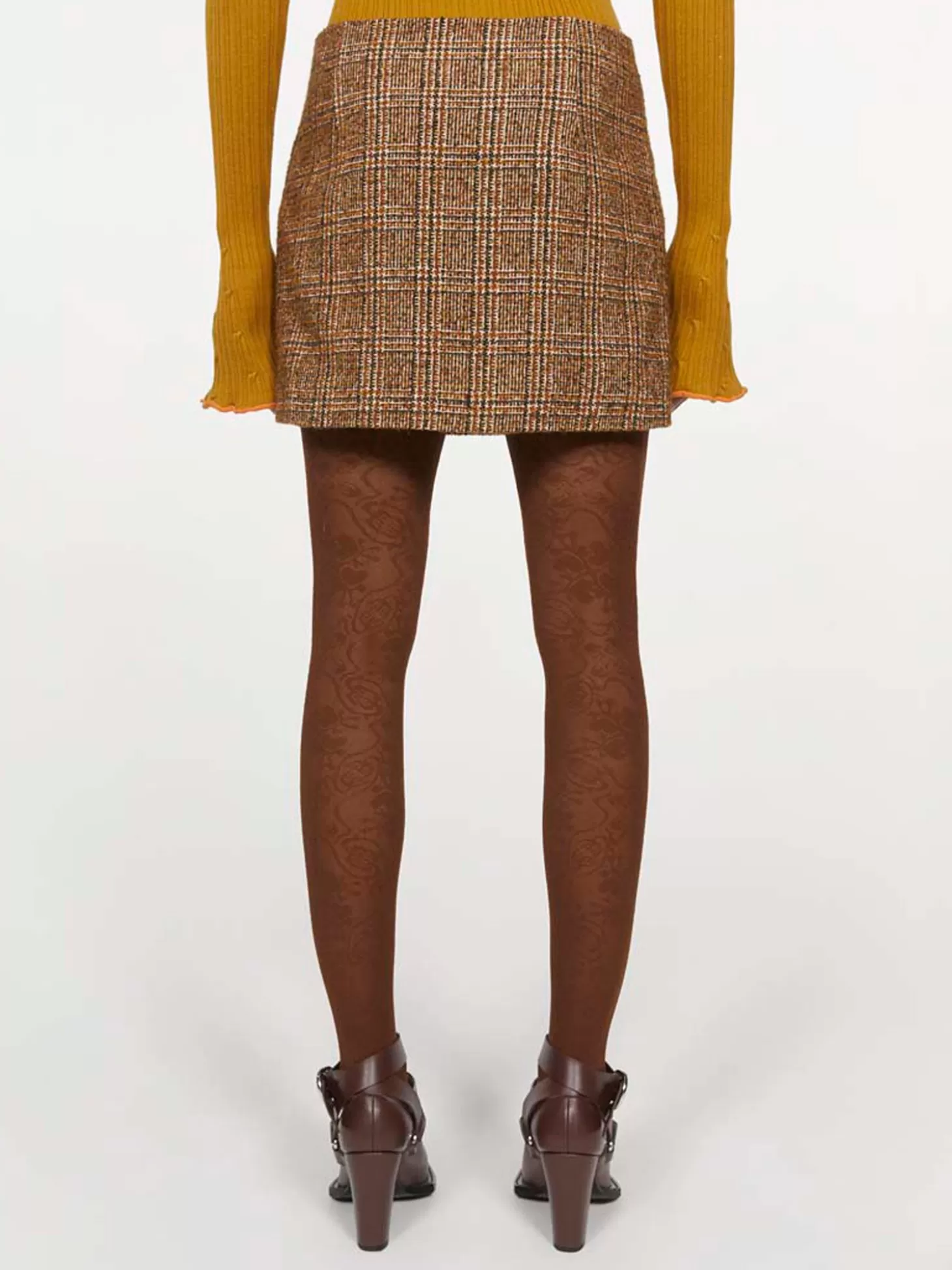 RODEBJER SEINE CARAMEL BROWN TWEED SKIRT Discount